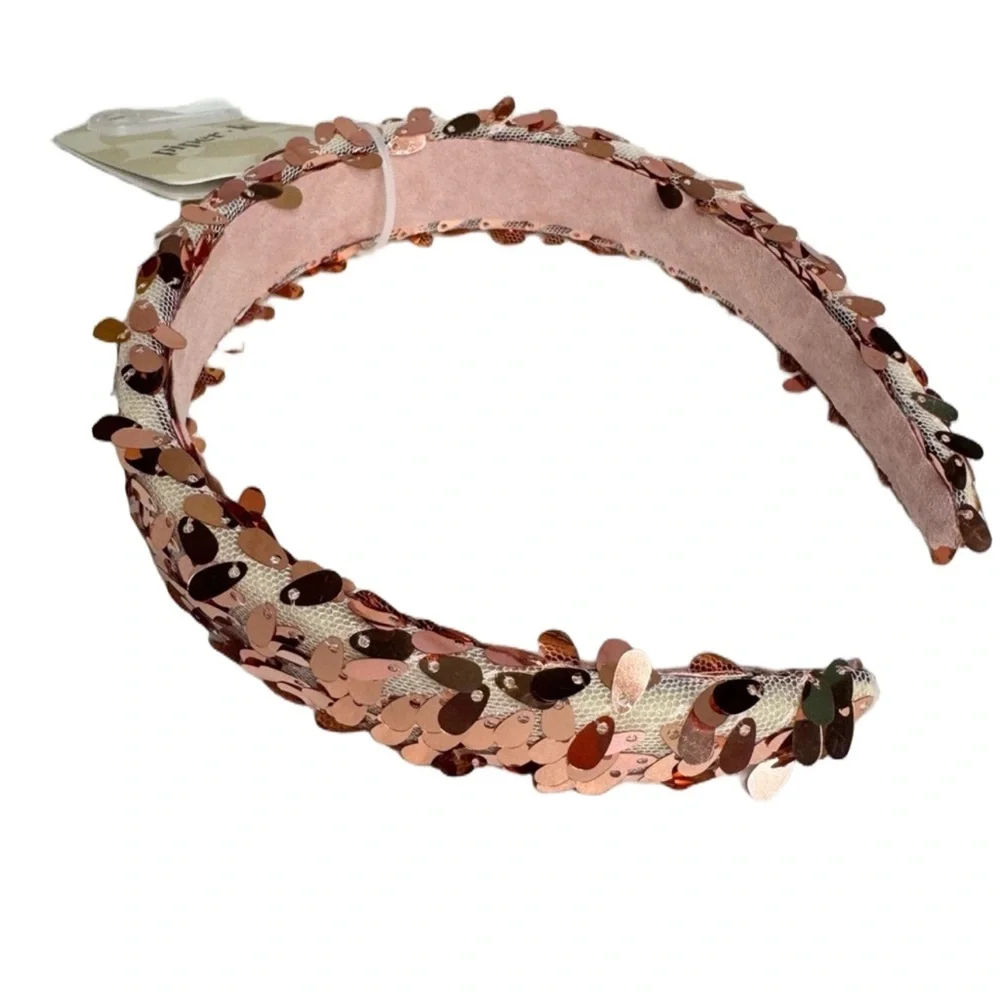 Piper K Rose Gold Sequin Headband NWT Glam Sparkle Bling Hair Accessory